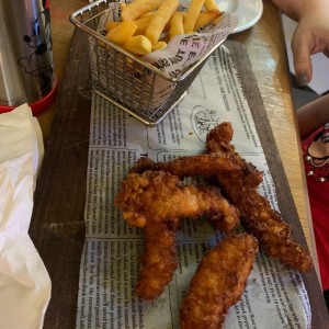 Chicken Pop Tender con Papas Fritas