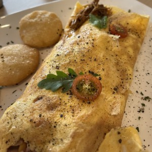 Omelette con hongos y vegetales