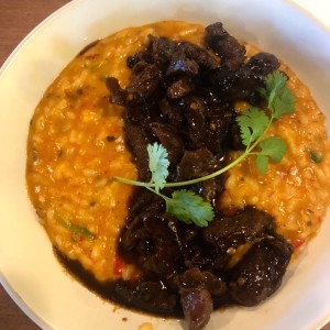 risotto con carne de res