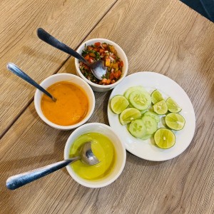 Pico de gallo y salsas picantes