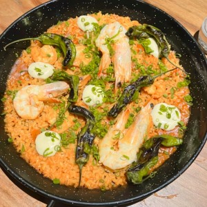 Arroz con langostinos.