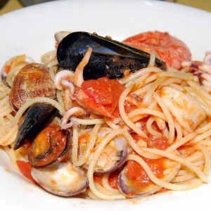 Pastas con frutos del mar 