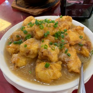 Tofu en salsa de Conchuelas secas