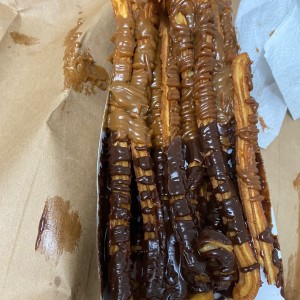 Churros chocolate y dulce de leche