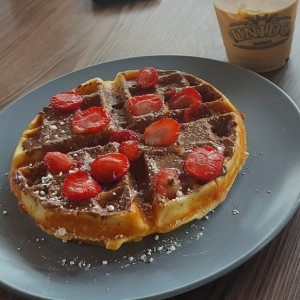 Waffle de Nutella y Fresas