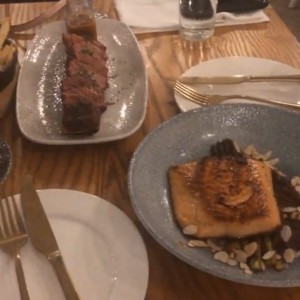 short ribs y salmon