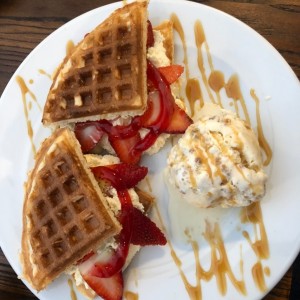 strawberry waffles