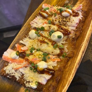 Sushi Pizzas - Cheesy Crab