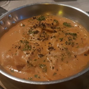 Raviolis de Salmon ahumado.