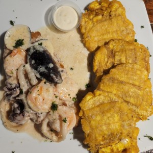 Filete de Corvina en Salsa de Mariscos