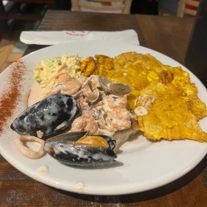 Filete de Corvina en Salsa de Mariscos