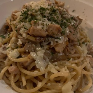 spaguetti con pollo