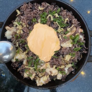 Arroz con Guandu y camarones