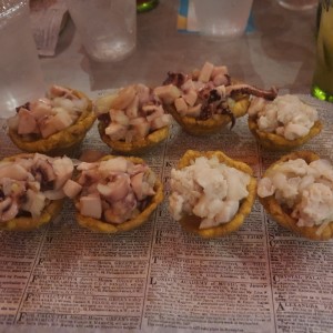 patacones rellenos de ceviche