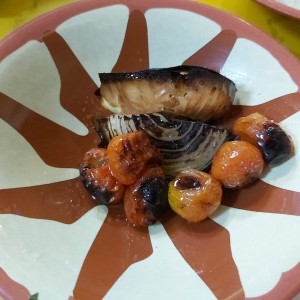 cebolla y tomate asados