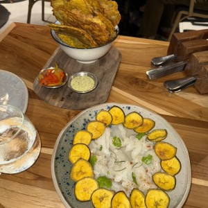 Ceviche de Mamon Chino y Patacones