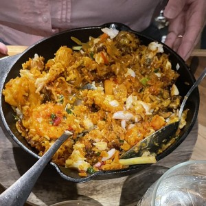 Arroz con Concolón de mariscos y Pescado