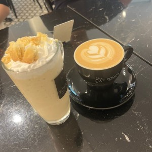 Frappe caramel cookie and classic capuchino 