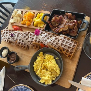 Bandeja de waffles para 2 personas 