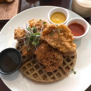 Fried chicken and waffles