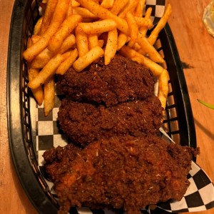 Pollo y papas fritas 