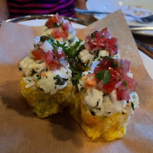 Patacones con ceviche