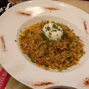 arroz cantones con puerco