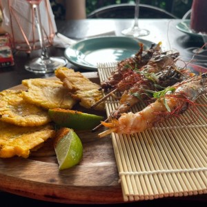 Brochetas de Langostinos