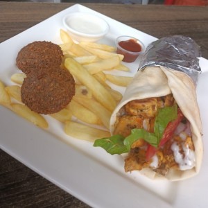 Shawarma con falafel