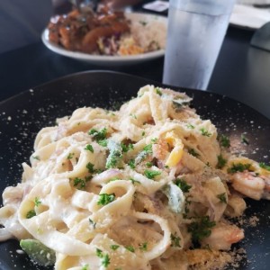 pasta con camarones