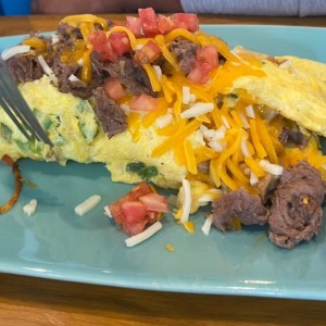 Big steak omelette