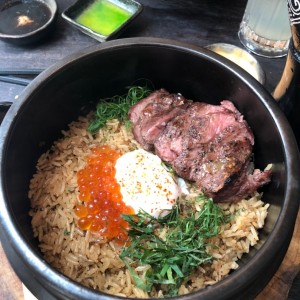 Arroz frito y Wagyu