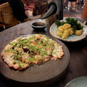 Pulpo a la Piedra y Camarones Tempura