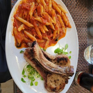 chuleton con penne 