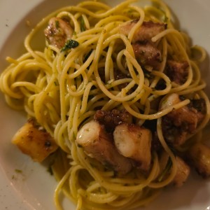 spaguetti con Pulpo