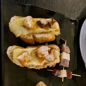 brusquetas de pulpo