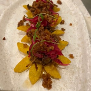 Flores de wanton con puerco