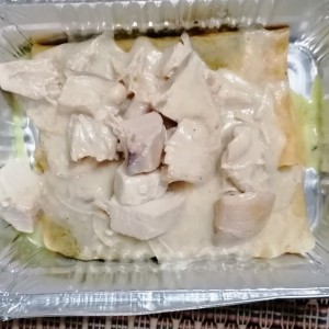 crepes de pollo queso y espinaca