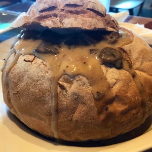 Bread with mushrooms