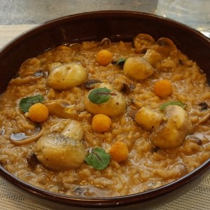 Risotto de Hongos y Trufas Crocantes