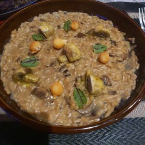 Risotto de Hongos y Trufas Crocantes