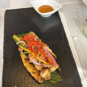 Entradas Calientes - Ceviche de Porkbelly