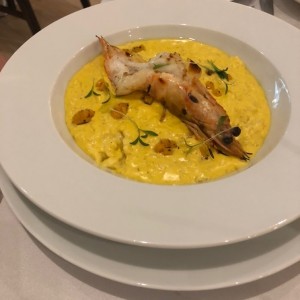 Rissotto de calabaza con langostino