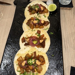 tacos de pork belly