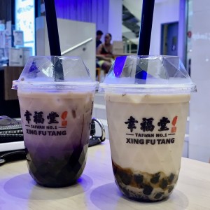 Taro bubble tea y  Bergamota Bubble tea