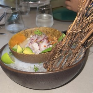 Ceviche de Corvina y Calamar