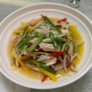 Pollo con pimientos de Szechuan