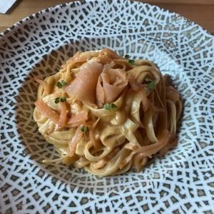 Fettucine alla Crema Rosa di Salmone e Vodka