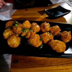 Pollo Tempura en Salsa de Naranja 