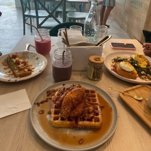 Chicken and waffles